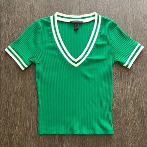 Forever 21 Green/White Top